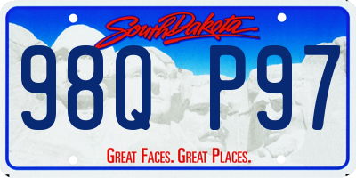 SD license plate 98QP97