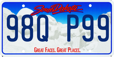 SD license plate 98QP99