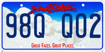 SD license plate 98QQ02