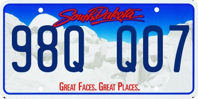 SD license plate 98QQ07
