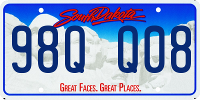 SD license plate 98QQ08