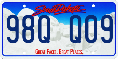 SD license plate 98QQ09