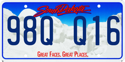 SD license plate 98QQ16