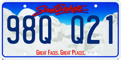 SD license plate 98QQ21