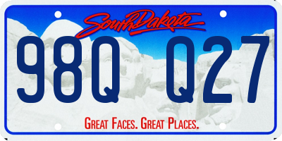 SD license plate 98QQ27