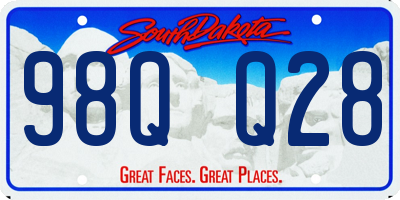SD license plate 98QQ28