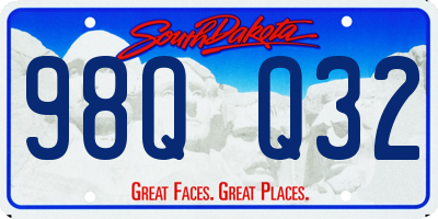 SD license plate 98QQ32