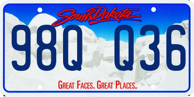 SD license plate 98QQ36
