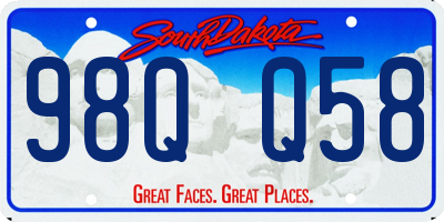 SD license plate 98QQ58