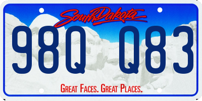 SD license plate 98QQ83