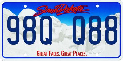 SD license plate 98QQ88