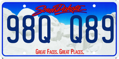 SD license plate 98QQ89