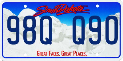 SD license plate 98QQ90