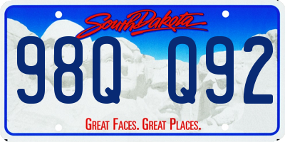 SD license plate 98QQ92