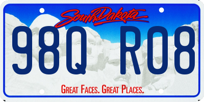 SD license plate 98QR08