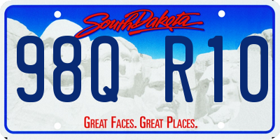 SD license plate 98QR10