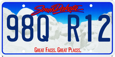 SD license plate 98QR12