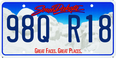 SD license plate 98QR18