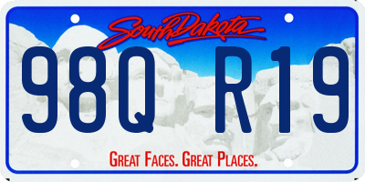 SD license plate 98QR19