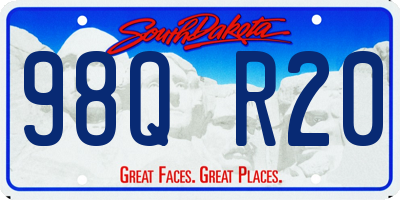 SD license plate 98QR20