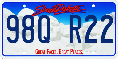 SD license plate 98QR22