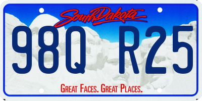 SD license plate 98QR25