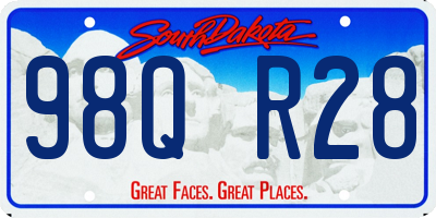 SD license plate 98QR28