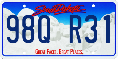 SD license plate 98QR31