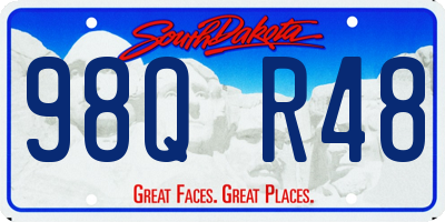 SD license plate 98QR48