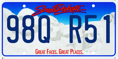 SD license plate 98QR51
