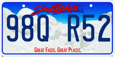 SD license plate 98QR52