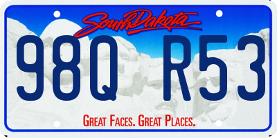 SD license plate 98QR53