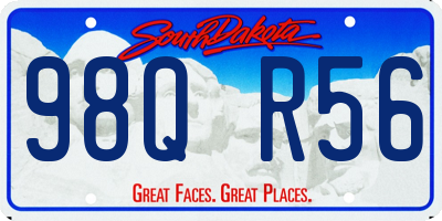 SD license plate 98QR56
