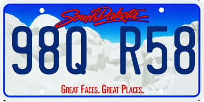 SD license plate 98QR58