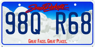 SD license plate 98QR68