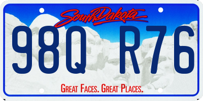 SD license plate 98QR76