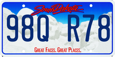 SD license plate 98QR78