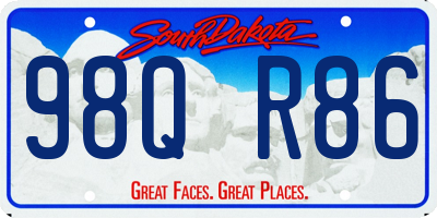 SD license plate 98QR86