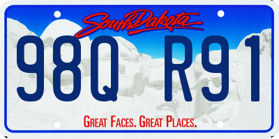 SD license plate 98QR91