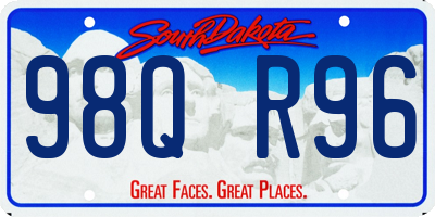 SD license plate 98QR96