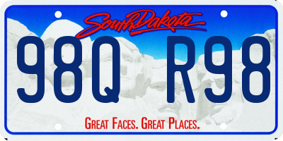 SD license plate 98QR98