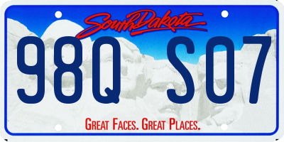 SD license plate 98QS07