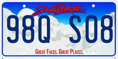 SD license plate 98QS08