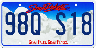 SD license plate 98QS18