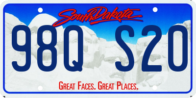 SD license plate 98QS20