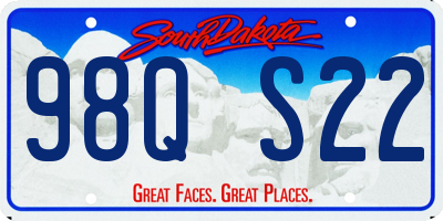 SD license plate 98QS22