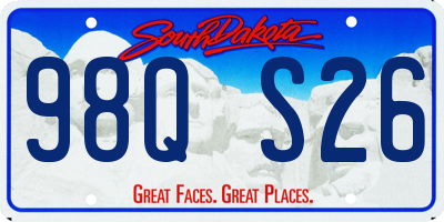SD license plate 98QS26