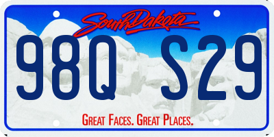 SD license plate 98QS29