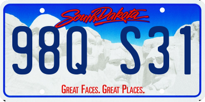 SD license plate 98QS31