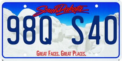 SD license plate 98QS40